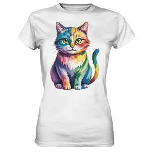 Rainbow Cat – Vielfalt & Harmonie - Ladies Premium Shirt Bright Lights Arts