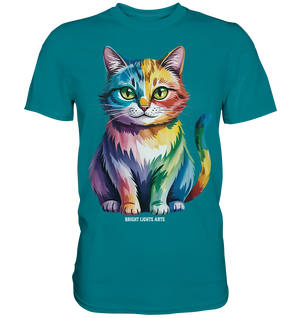 Rainbow Cat – Vielfalt & Harmonie - Premium Shirt Bright Lights Arts