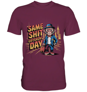 SAME SHIT DIFFERENT DAY – Humorvolles Design mit Affen im Anzug - Premium Shirt - Bright Lights Arts