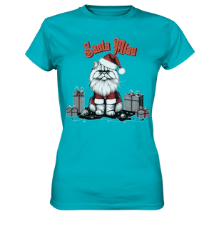 Santa Miau - Weihnachtskatze im Kostüm - Ladies Premium Shirt Bright Lights Arts