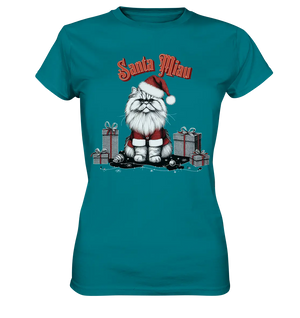 Santa Miau - Weihnachtskatze im Kostüm - Ladies Premium Shirt Bright Lights Arts