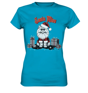 Santa Miau - Weihnachtskatze im Kostüm - Ladies Premium Shirt Bright Lights Arts