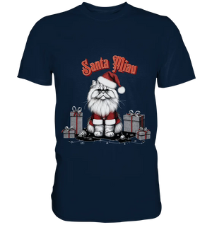 Santa Miau - Weihnachtskatze im Kostüm - Premium Shirt Bright Lights Arts