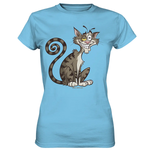 Schelmische Katze mit verschmitztem Grinsen - Ladies Premium Shirt Bright Lights Arts