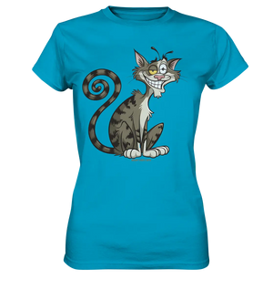 Schelmische Katze mit verschmitztem Grinsen - Ladies Premium Shirt Bright Lights Arts