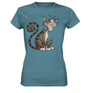 Schelmische Katze mit verschmitztem Grinsen - Ladies Premium Shirt Bright Lights Arts