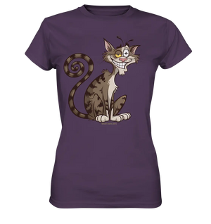 Schelmische Katze mit verschmitztem Grinsen - Ladies Premium Shirt Bright Lights Arts