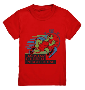 Schildkröte mit Energie – "Langsam? Ich bin nur Energiesparen" - Kids Premium Shirt Bright Lights Arts