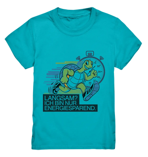 Schildkröte mit Energie – "Langsam? Ich bin nur Energiesparen" - Kids Premium Shirt Bright Lights Arts
