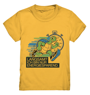 Schildkröte mit Energie – "Langsam? Ich bin nur Energiesparen" - Kids Premium Shirt Bright Lights Arts
