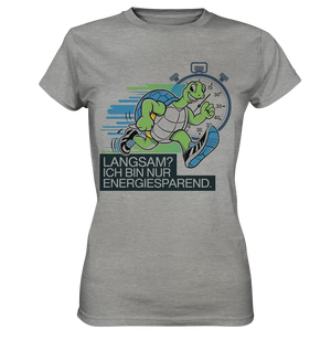 Schildkröte mit Energie – "Langsam? Ich bin nur Energiesparen" - Ladies Premium Shirt Bright Lights Arts