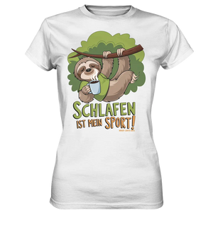 Schlafen ist mein Sport – Lustiges Faultier - Ladies Premium Shirt Bright Lights Arts