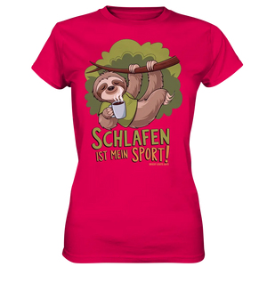 Schlafen ist mein Sport – Lustiges Faultier - Ladies Premium Shirt Bright Lights Arts
