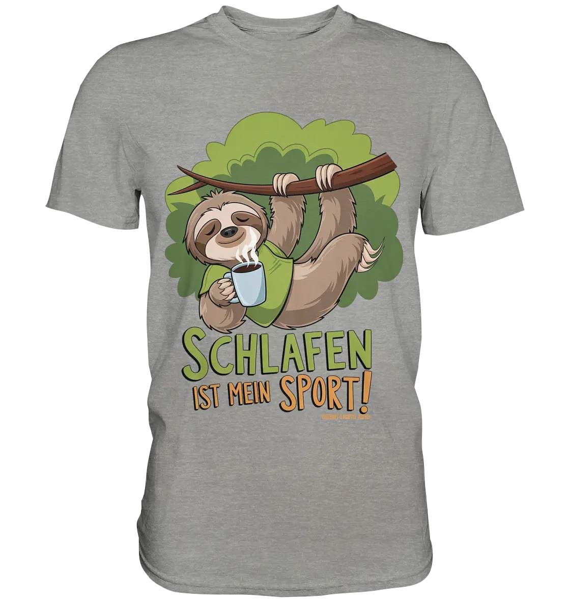Schlafen ist mein Sport – Lustiges Faultier - Premium Shirt Bright Lights Arts