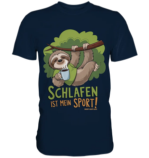 Schlafen ist mein Sport – Lustiges Faultier - Premium Shirt Bright Lights Arts