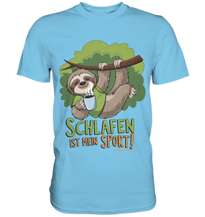 Schlafen ist mein Sport – Lustiges Faultier - Premium Shirt Bright Lights Arts