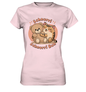 Schnurri Schnurri Buh - Niedliche Katze & Teddybär - Ladies Premium Shirt Bright Lights Arts