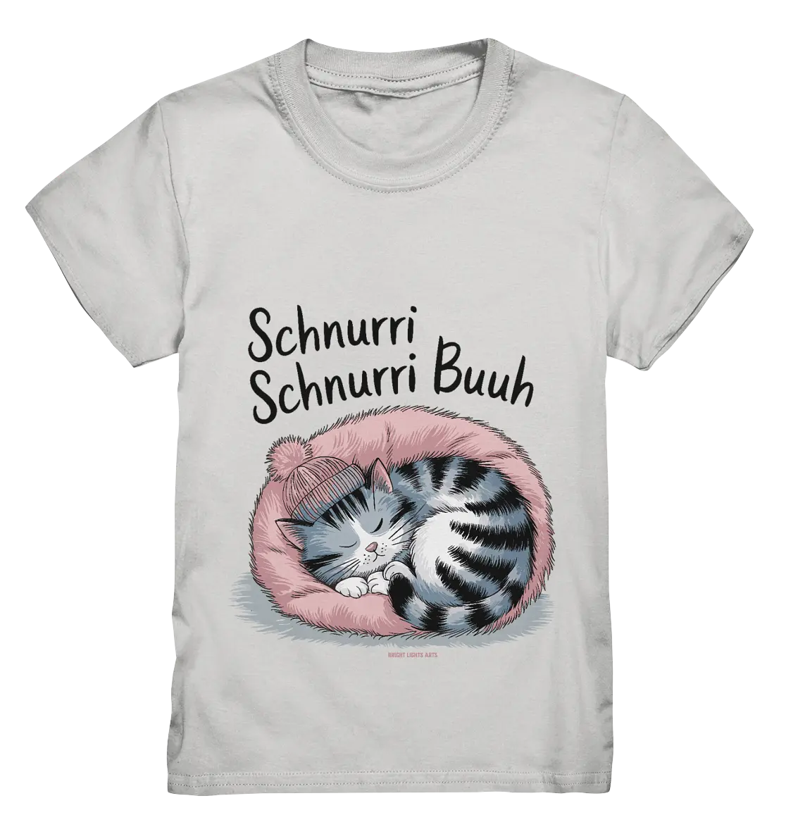 Schnurri Schnurri Buh - Schlafende Katze im rosa Bett - Kids Premium Shirt Bright Lights Arts