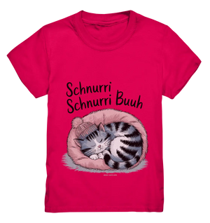 Schnurri Schnurri Buh - Schlafende Katze im rosa Bett - Kids Premium Shirt Bright Lights Arts