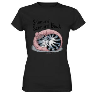 Schnurri Schnurri Buh - Schlafende Katze im rosa Bett - Ladies Premium Shirt Bright Lights Arts