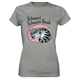 Schnurri Schnurri Buh - Schlafende Katze im rosa Bett - Ladies Premium Shirt Bright Lights Arts