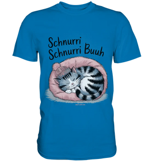 Schnurri Schnurri Buh - Schlafende Katze im rosa Bett - Premium Shirt Bright Lights Arts