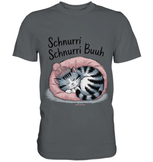 Schnurri Schnurri Buh - Schlafende Katze im rosa Bett - Premium Shirt Bright Lights Arts