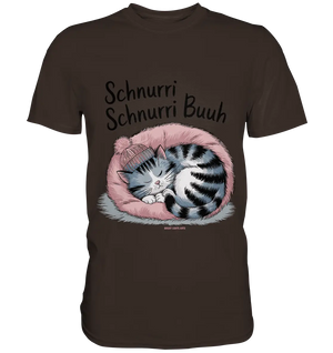 Schnurri Schnurri Buh - Schlafende Katze im rosa Bett - Premium Shirt Bright Lights Arts