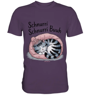 Schnurri Schnurri Buh - Schlafende Katze im rosa Bett - Premium Shirt Bright Lights Arts