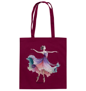 Schwebende Anmut – Tänzerin im Aquarellstil - Baumwolltasche Bright Lights Arts