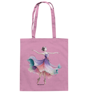 Schwebende Anmut – Tänzerin im Aquarellstil - Baumwolltasche Bright Lights Arts