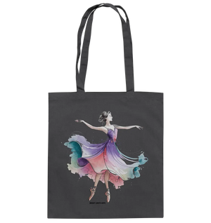 Schwebende Anmut – Tänzerin im Aquarellstil - Baumwolltasche Bright Lights Arts
