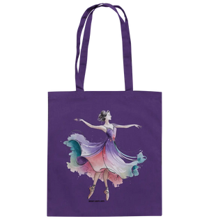 Schwebende Anmut – Tänzerin im Aquarellstil - Baumwolltasche Bright Lights Arts