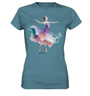 Schwebende Anmut – Tänzerin im Aquarellstil - Ladies Premium Shirt Bright Lights Arts