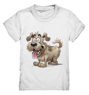 Shaggy Dog Surprise – Ausdrucksstarke & fröhliche Hundeillustration - Kids Premium Shirt Bright Lights Arts