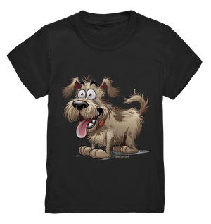 Shaggy Dog Surprise – Ausdrucksstarke & fröhliche Hundeillustration - Kids Premium Shirt Bright Lights Arts