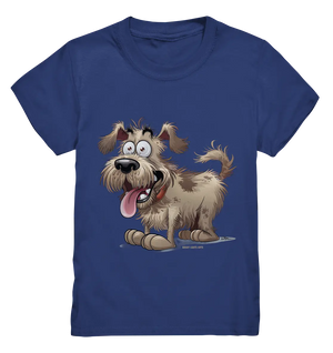Shaggy Dog Surprise – Ausdrucksstarke & fröhliche Hundeillustration - Kids Premium Shirt Bright Lights Arts