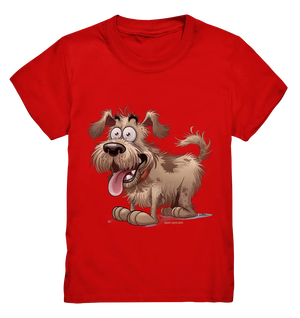 Shaggy Dog Surprise – Ausdrucksstarke & fröhliche Hundeillustration - Kids Premium Shirt Bright Lights Arts