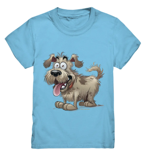 Shaggy Dog Surprise – Ausdrucksstarke & fröhliche Hundeillustration - Kids Premium Shirt Bright Lights Arts
