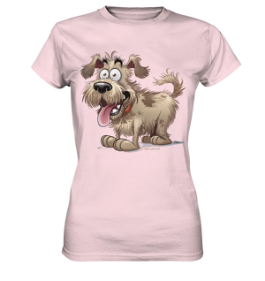 Shaggy Dog Surprise – Ausdrucksstarke & fröhliche Hundeillustration - Ladies Premium Shirt Bright Lights Arts
