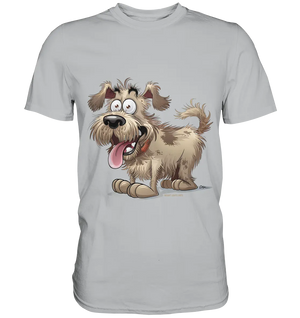 Shaggy Dog Surprise – Ausdrucksstarke & fröhliche Hundeillustration - Premium Shirt Bright Lights Arts