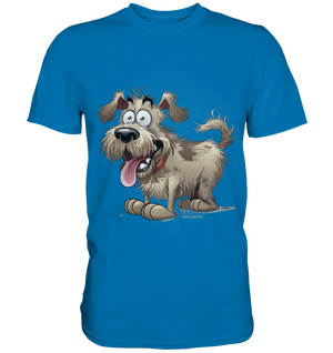 Shaggy Dog Surprise – Ausdrucksstarke & fröhliche Hundeillustration - Premium Shirt Bright Lights Arts