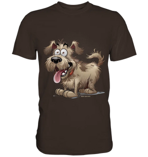 Shaggy Dog Surprise – Ausdrucksstarke & fröhliche Hundeillustration - Premium Shirt Bright Lights Arts