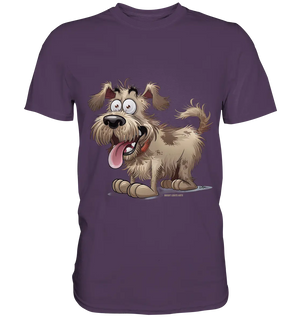 Shaggy Dog Surprise – Ausdrucksstarke & fröhliche Hundeillustration - Premium Shirt Bright Lights Arts