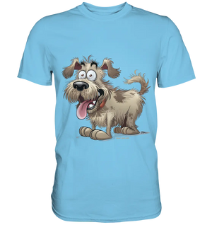 Shaggy Dog Surprise – Ausdrucksstarke & fröhliche Hundeillustration - Premium Shirt Bright Lights Arts