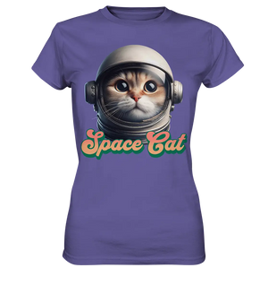 Space Cat Mission - Ladies Premium Shirt Bright Lights Arts
