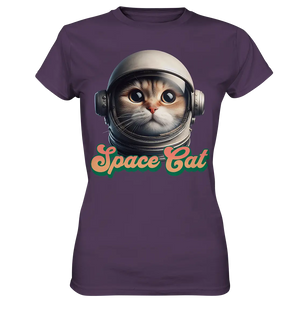 Space Cat Mission - Ladies Premium Shirt Bright Lights Arts