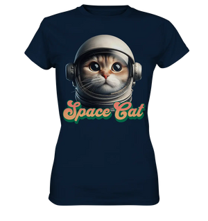 Space Cat Mission - Ladies Premium Shirt Bright Lights Arts
