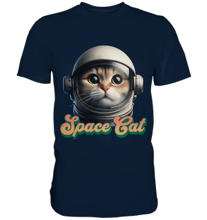 Space Cat Mission - Premium Shirt Bright Lights Arts