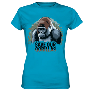 Starker Gorilla – Für den Schutz der Natur - Ladies Premium Shirt Bright Lights Arts
